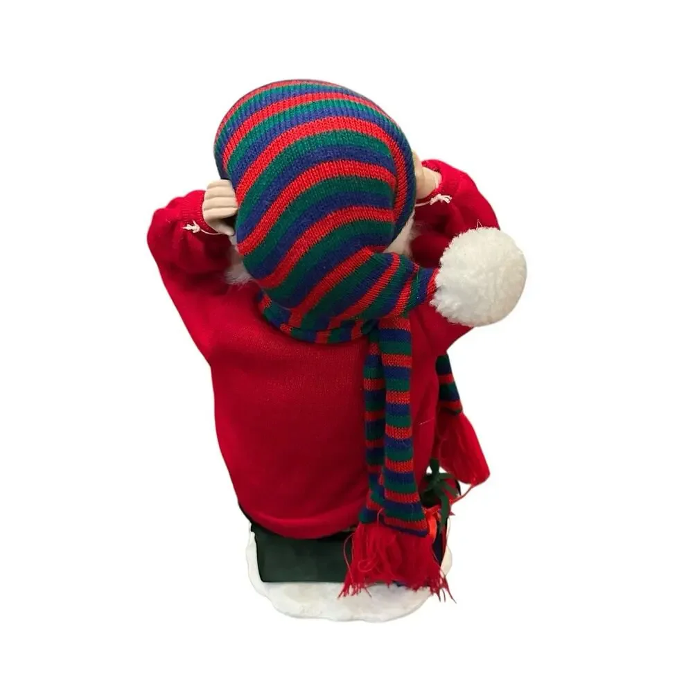 Vtg JCPenney Christmas Wipe Out Skier Santa‎ 14” Figurine Beanie Sunglasses Hat
